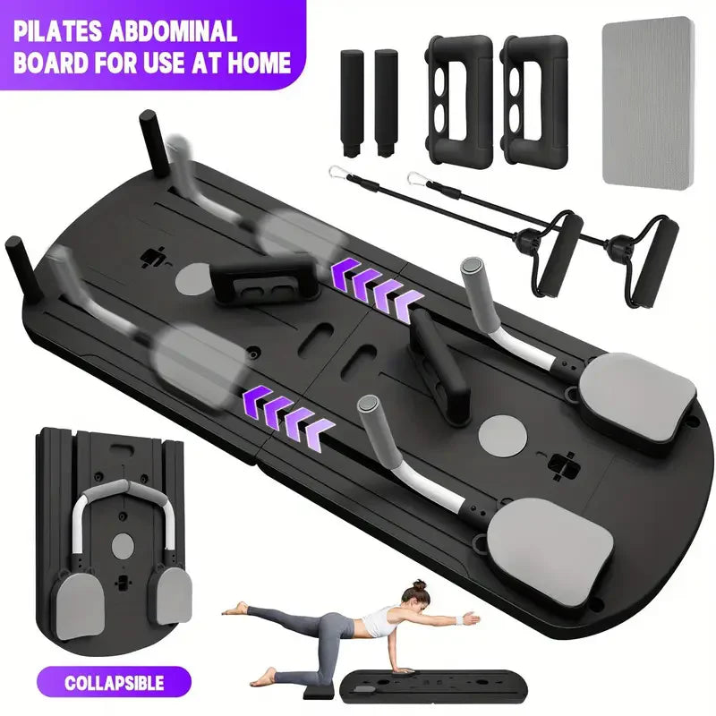 FlexiCore™ 8-in-1 Yoga & Pilates Board – Foldable Ab & Full-Body Strength Trainer with Adjustable Handles