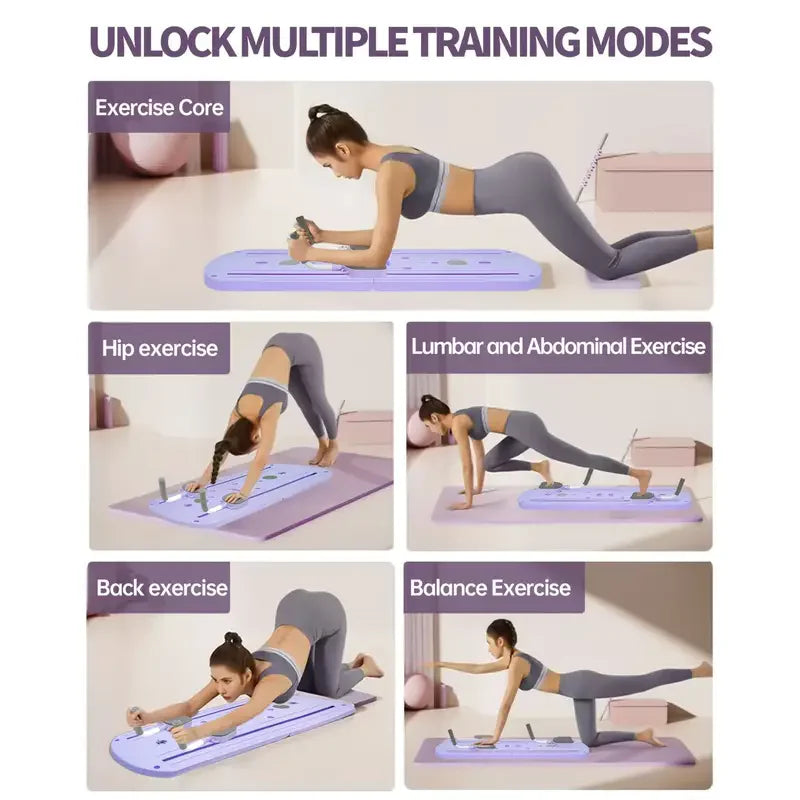 FlexiCore™ 8-in-1 Yoga & Pilates Board – Foldable Ab & Full-Body Strength Trainer with Adjustable Handles
