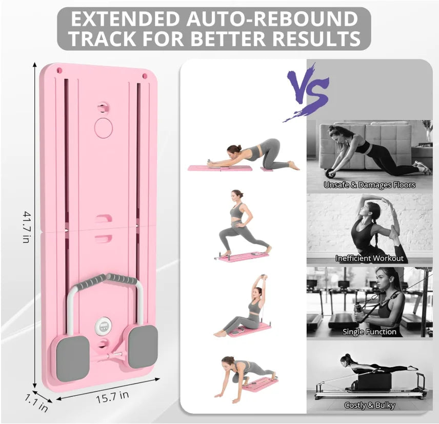 PilariMotion™ 5-in-1 Foldable Pilates Reformer Board – Full-Body Home Workout System