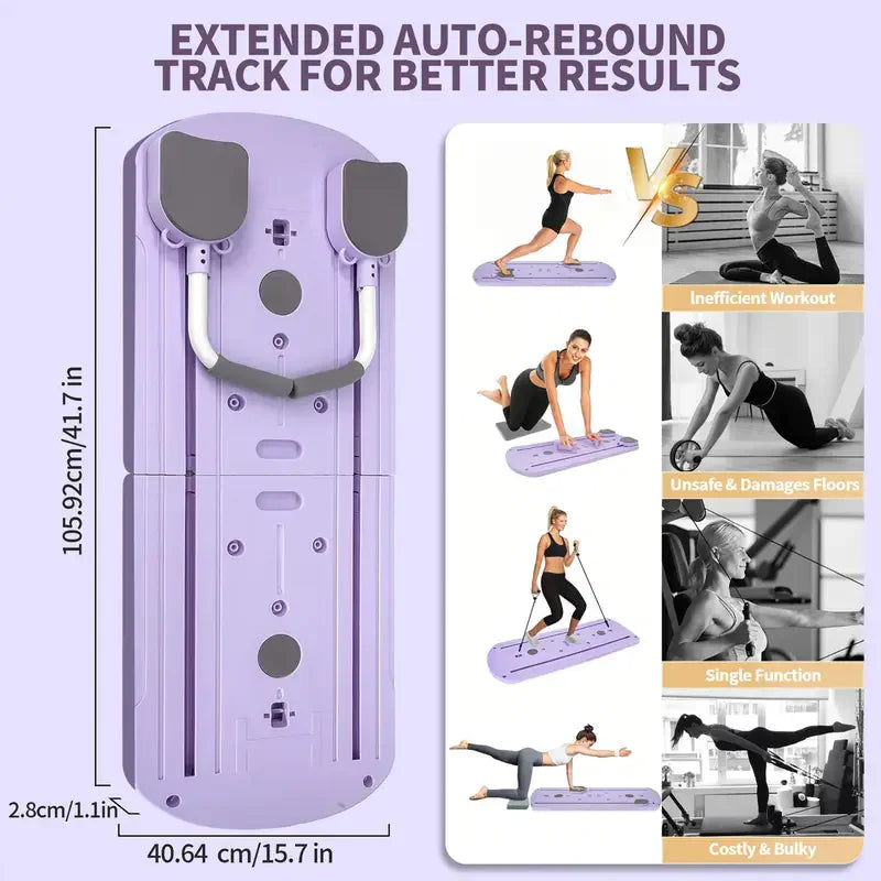 FlexiCore™ 8-in-1 Yoga & Pilates Board – Foldable Ab & Full-Body Strength Trainer with Adjustable Handles