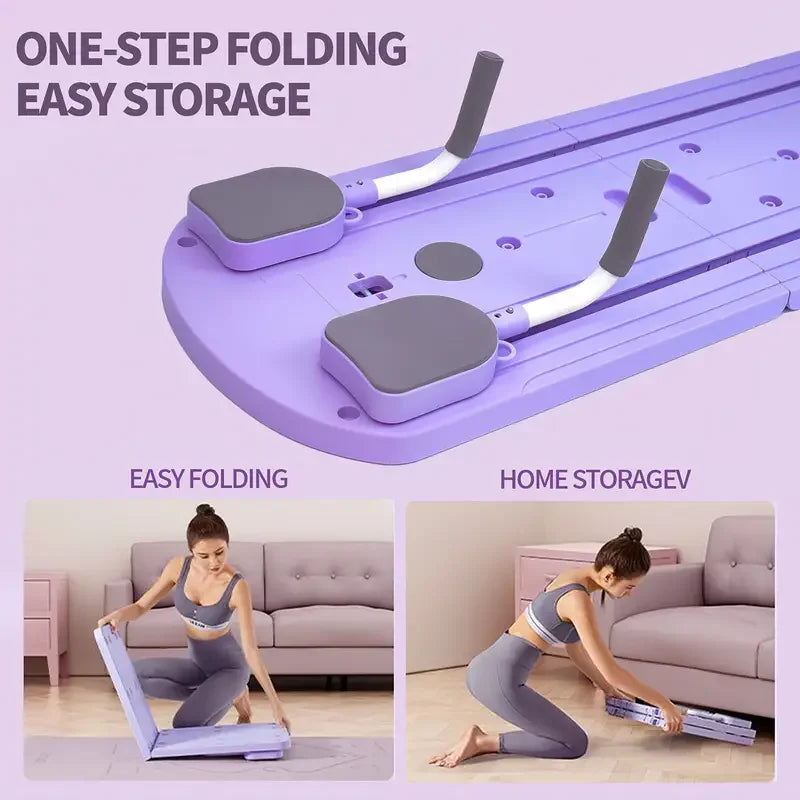 FlexiCore™ 8-in-1 Yoga & Pilates Board – Foldable Ab & Full-Body Strength Trainer with Adjustable Handles