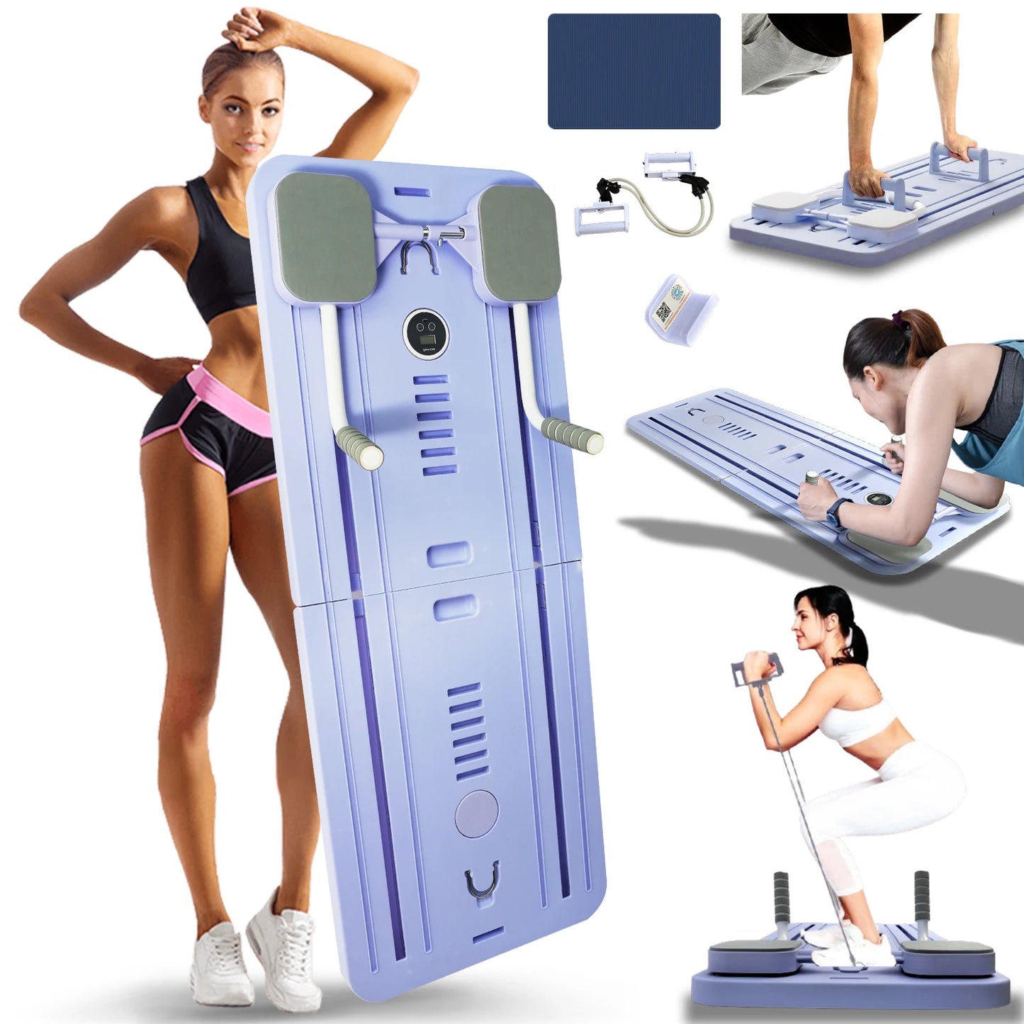 Multi-Functional Ab Board – Auto-Rebound Resistance Trainer with Smart Timer & Knee Protection