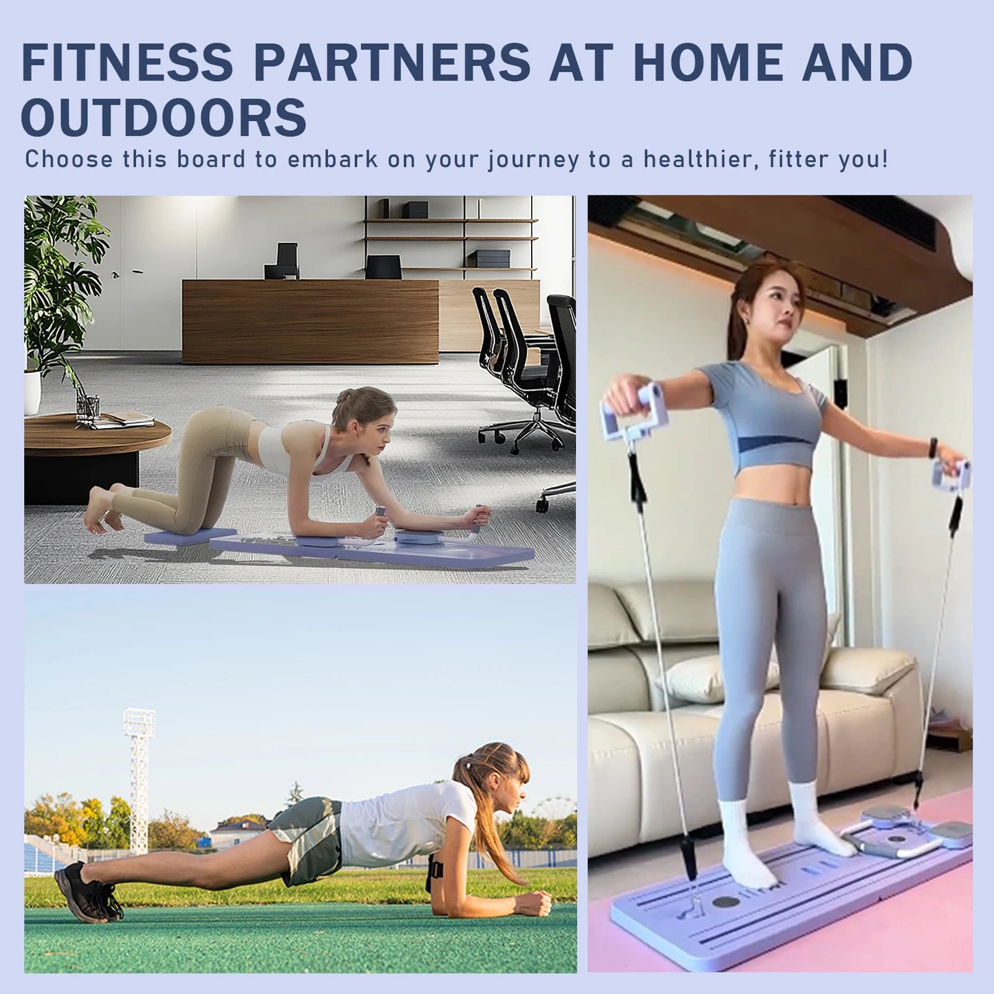 Multi-Functional Ab Board – Auto-Rebound Resistance Trainer with Smart Timer & Knee Protection