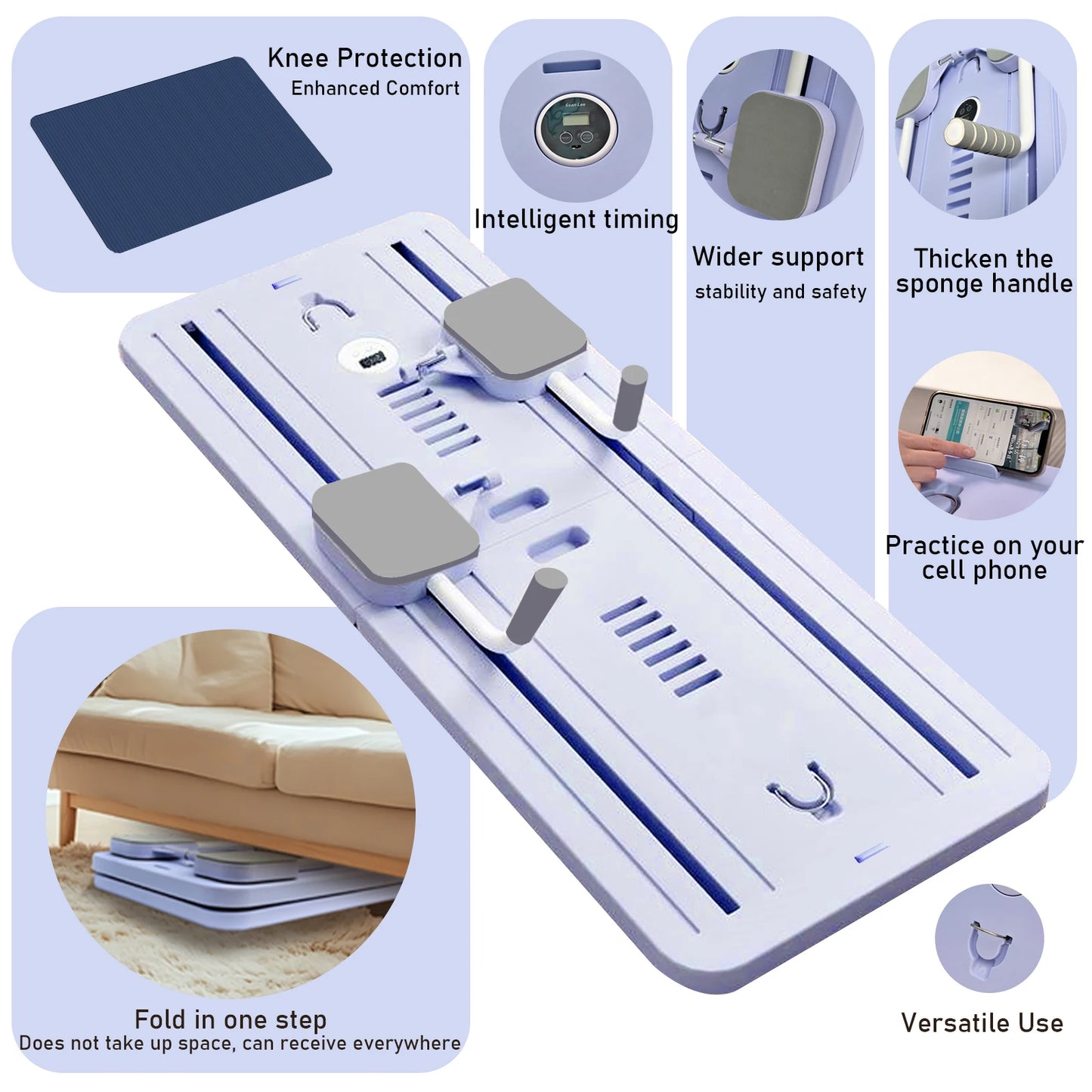 Multi-Functional Ab Board – Auto-Rebound Resistance Trainer with Smart Timer & Knee Protection