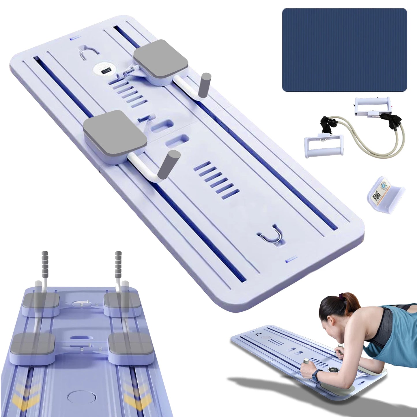 Multi-Functional Ab Board – Auto-Rebound Resistance Trainer with Smart Timer & Knee Protection