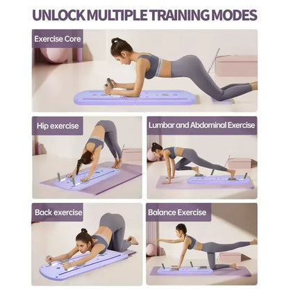 FlexiCore™ 8-in-1 Yoga & Pilates Board – Foldable Ab & Full-Body Strength Trainer with Adjustable Handles