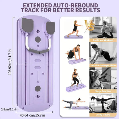 FlexiCore™ 8-in-1 Yoga & Pilates Board – Foldable Ab & Full-Body Strength Trainer with Adjustable Handles