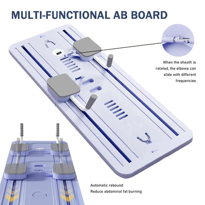 Multi-Functional Ab Board – Auto-Rebound Resistance Trainer with Smart Timer & Knee Protection